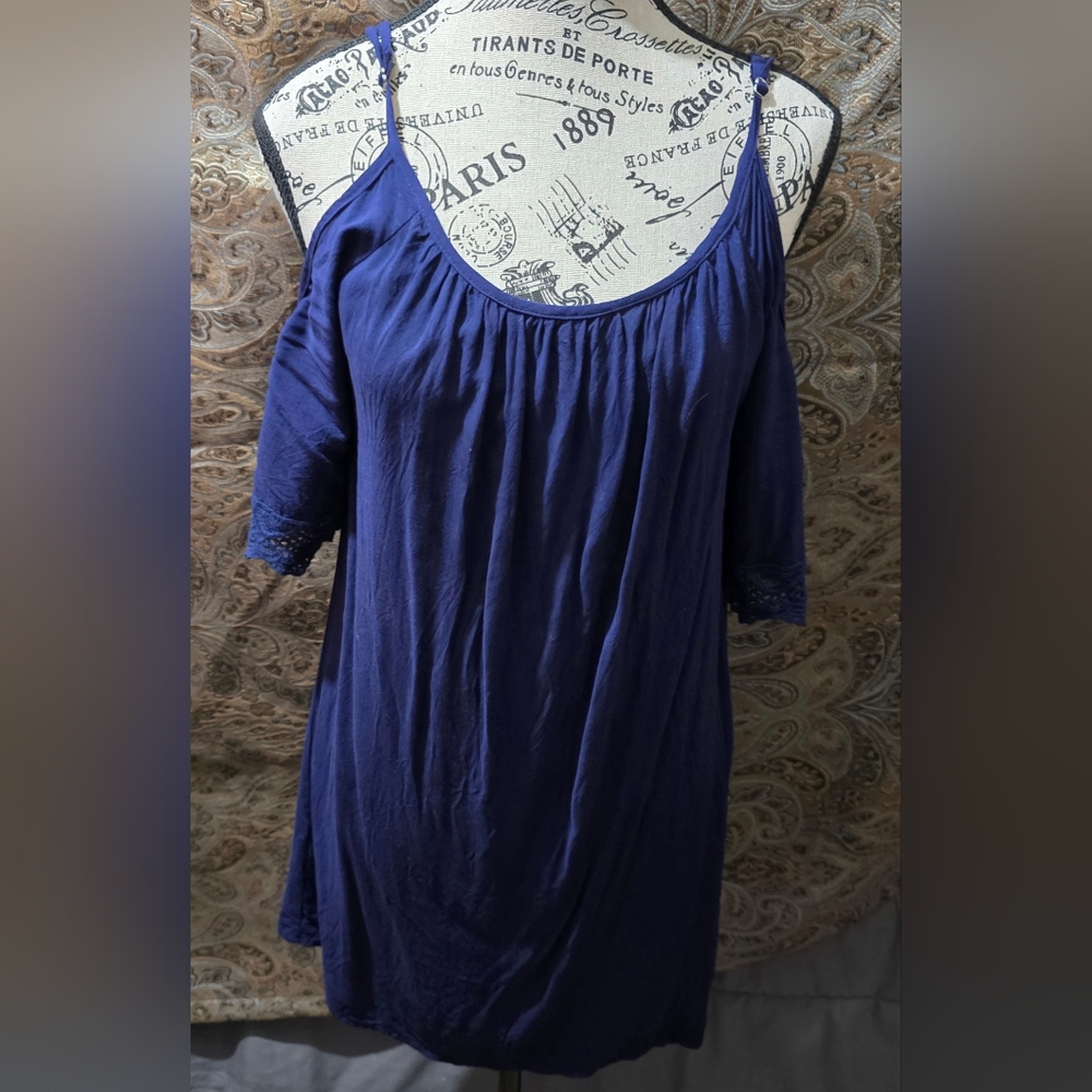 Elegant Blue Off-Shoulder Dress
